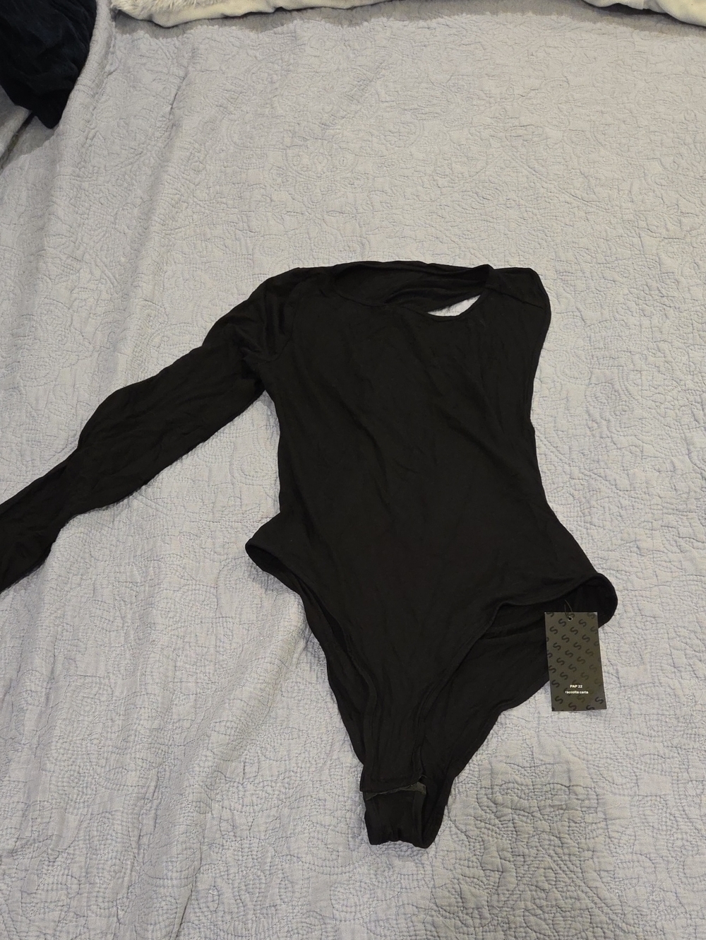 SHEIN Black W/ One Long Sleeve Bodysuit With Very Open Back Size L, NWT!